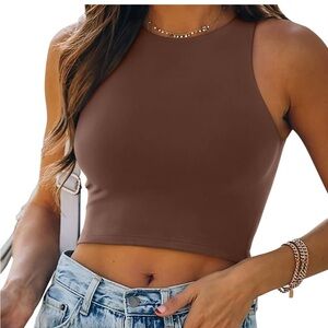Amazon Brown Crop Tank Top